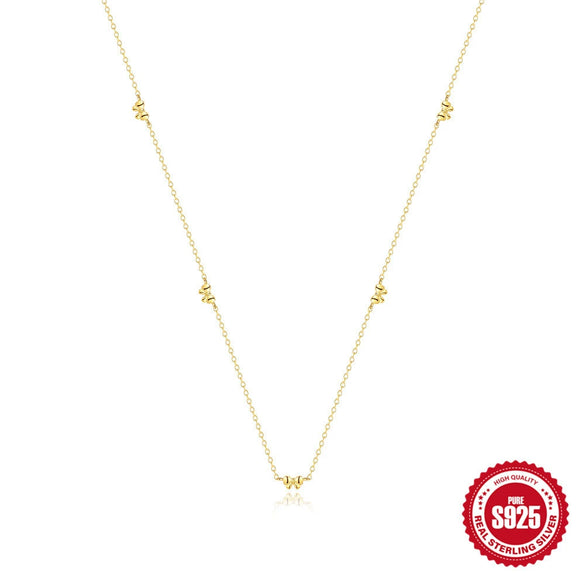 Wholesale S925 Sterling Silver Bow Pendant Tassel O Chain Necklace And Bracelet Electroplated Light Luxury Jewelry For Women