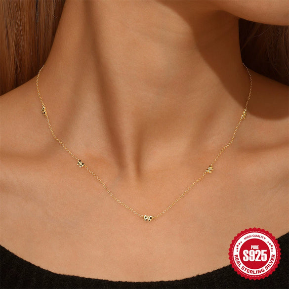 Wholesale S925 Sterling Silver Bow Pendant Tassel O Chain Necklace And Bracelet Electroplated Light Luxury Jewelry For Women