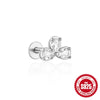 Wholesale S925 Sterling Silver Bow Triangle Geometric Flat Head Piercing Ear Nails Earrings With Environmental Protection Electroplating Unisex Cold Style