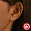 Wholesale S925 Sterling Silver Bow Triangle Geometric Flat Head Piercing Ear Nails Earrings With Environmental Protection Electroplating Unisex Cold Style