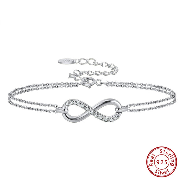Wholesale S925 Sterling Silver Bracelet Bow Geometric 4A Zircon Electroplated