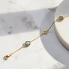 Wholesale S925 Sterling Silver Bracelet Geometric Four Leaf Clover Design 14K Gold Plated Inlaid With Zirconium