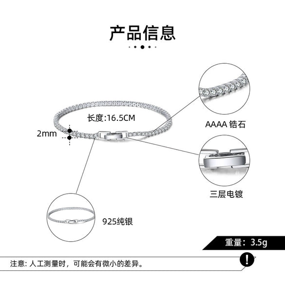 Wholesale S925 Sterling Silver Bracelet Geometric Pattern Electroplated