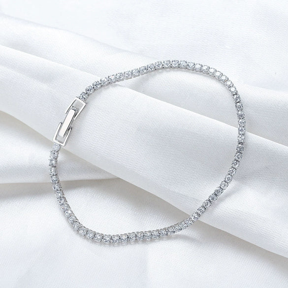 Wholesale S925 Sterling Silver Bracelet Geometric Pattern Electroplated