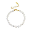 Wholesale S925 Sterling Silver Bracelet With Natural Freshwater Pearls Geometric Design Electroplating For Women