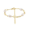 Wholesale S925 Sterling Silver Bracelet With Natural Freshwater Pearls Geometric Design Electroplating For Women