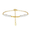 Wholesale S925 Sterling Silver Bracelet With Natural Freshwater Pearls Geometric Design Electroplating For Women