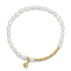 Wholesale S925 Sterling Silver Bracelet With Natural Freshwater Pearls Geometric Design Electroplating For Women