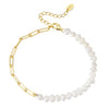 Wholesale S925 Sterling Silver Bracelet With Natural Freshwater Pearls Geometric Design Electroplating For Women