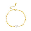 Wholesale S925 Sterling Silver Bracelet With Natural Freshwater Pearls Geometric Design Electroplating For Women