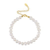 Wholesale S925 Sterling Silver Bracelet With Natural Freshwater Pearls Geometric Design Electroplating For Women