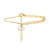 Wholesale S925 Sterling Silver Bracelet With Natural Freshwater Pearls Geometric Design Electroplating For Women