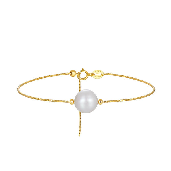 Wholesale S925 Sterling Silver Bracelet With Natural Freshwater Pearls Geometric Design Electroplating For Women