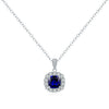 Wholesale S925 Sterling Silver British Retro Imitation Sapphire Electroplated Women's Clavicle Necklace