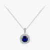 Wholesale S925 Sterling Silver British Retro Imitation Sapphire Electroplated Women's Clavicle Necklace
