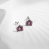 Wholesale S925 Sterling Silver British Vintage Geometric Tulip Enamel Badge Earrings For Women