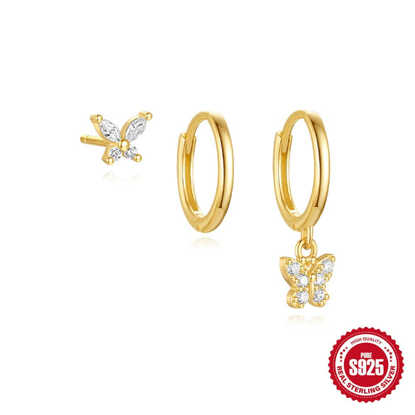 Wholesale S925 Sterling Silver Butterfly Bow Stud Earrings With Zirconia For Women