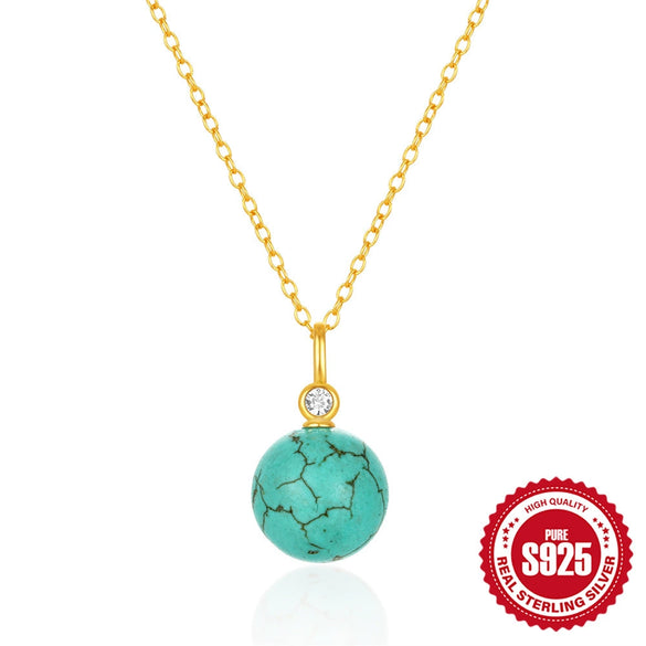 Wholesale S925 Sterling Silver Butterfly Double Peach Heart Water Drop Ball Turquoise Clavicle Necklace For Women With Inlaid Zircon In Geometric Design