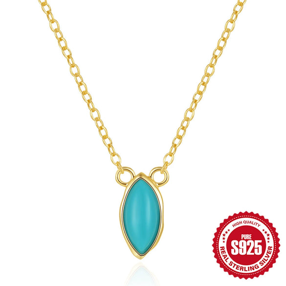 Wholesale S925 Sterling Silver Butterfly Double Peach Heart Water Drop Ball Turquoise Clavicle Necklace For Women With Inlaid Zircon In Geometric Design