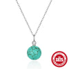 Wholesale S925 Sterling Silver Butterfly Double Peach Heart Water Drop Ball Turquoise Clavicle Necklace For Women With Inlaid Zircon In Geometric Design