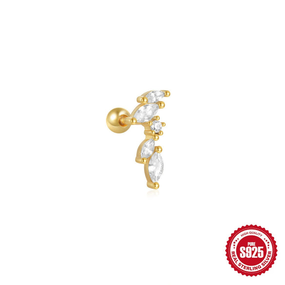 Wholesale S925 Sterling Silver Butterfly Ear Bone Nail Earrings With Hollow Design And Geometric Pattern Unisex Environmental Protection Electroplating