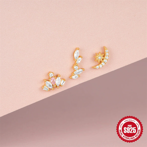 Wholesale S925 Sterling Silver Butterfly Ear Bone Nail Earrings With Hollow Design And Geometric Pattern Unisex Environmental Protection Electroplating