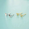 Wholesale S925 Sterling Silver Butterfly Earrings 14K Gold Plated Animal Style