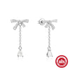 Wholesale S925 Sterling Silver Butterfly Geometric Tassel Chain Letter Earrings With Opal Diamond Embedded And Electroplating Treatment