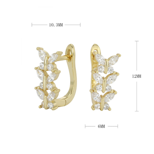 Wholesale S925 Sterling Silver Butterfly Inlaid Zircon Women's Earrings