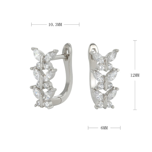 Wholesale S925 Sterling Silver Butterfly Inlaid Zircon Women's Earrings