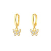 Wholesale S925 Sterling Silver Butterfly Zircon Geometric Women's Earrings