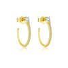 Wholesale S925 Sterling Silver C Shaped Electroplated Micro Inlaid Zircon Women's Earrings