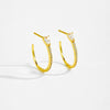Wholesale S925 Sterling Silver C Shaped Electroplated Micro Inlaid Zircon Women's Earrings