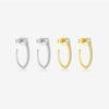 Wholesale S925 Sterling Silver C Shaped Electroplated Micro Inlaid Zircon Women's Earrings