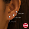 Wholesale S925 Sterling Silver C Shaped Four Claw Diamond Piercing Ear Clip Earrings With Geometric Pattern And Electroplating Treatment For Women