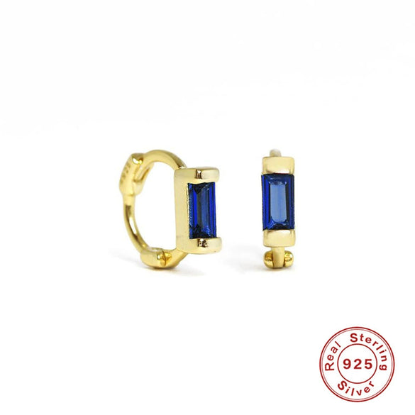 Wholesale S925 Sterling Silver Cartilage Earring With Square Diamond Ear Buckle And Single Diamond Simple Geometric Style Electroplated