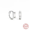 Wholesale S925 Sterling Silver Cartilage Earring With Square Diamond Ear Buckle And Single Diamond Simple Geometric Style Electroplated