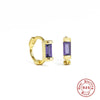 Wholesale S925 Sterling Silver Cartilage Earring With Square Diamond Ear Buckle And Single Diamond Simple Geometric Style Electroplated