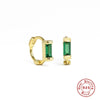 Wholesale S925 Sterling Silver Cartilage Earring With Square Diamond Ear Buckle And Single Diamond Simple Geometric Style Electroplated