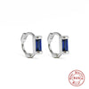 Wholesale S925 Sterling Silver Cartilage Earring With Square Diamond Ear Buckle And Single Diamond Simple Geometric Style Electroplated