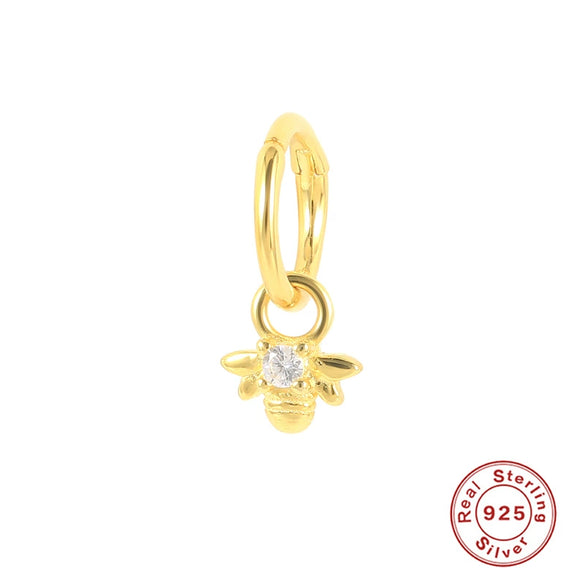 Wholesale S925 Sterling Silver Cartilage Piercing Single Earrings With Diamond Embedded Geometric Style Electroplated Ear Bone Stud Jewelry For Women