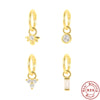 Wholesale S925 Sterling Silver Cartilage Piercing Single Earrings With Diamond Embedded Geometric Style Electroplated Ear Bone Stud Jewelry For Women