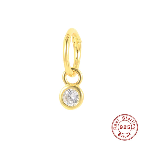 Wholesale S925 Sterling Silver Cartilage Piercing Single Earrings With Diamond Embedded Geometric Style Electroplated Ear Bone Stud Jewelry For Women