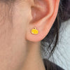 Wholesale S925 Sterling Silver Cartoon Fruit Pumpkin Design Electroplated 18K Gold Earrings For Women
