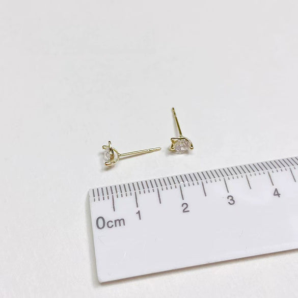 Wholesale S925 Sterling Silver Cat Cartoon Style Earrings Set With Diamonds