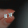 Wholesale S925 Sterling Silver Cat Cartoon Style Earrings Set With Diamonds