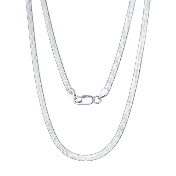 Wholesale S925 Sterling Silver Chain Blade Flat Snake Clavicle Chain Electroplated
