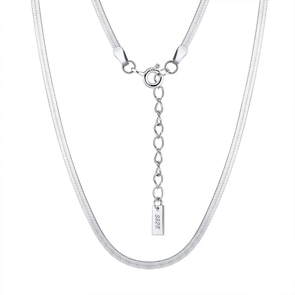 Wholesale S925 Sterling Silver Chain Blade Flat Snake Clavicle Chain Electroplated