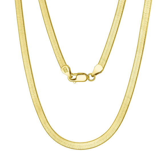 Wholesale S925 Sterling Silver Chain Blade Flat Snake Clavicle Chain Electroplated