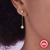 Wholesale S925 Sterling Silver Chain Tassel Petal Earrings With Geometric Pattern And Environmental Protection Electroplating